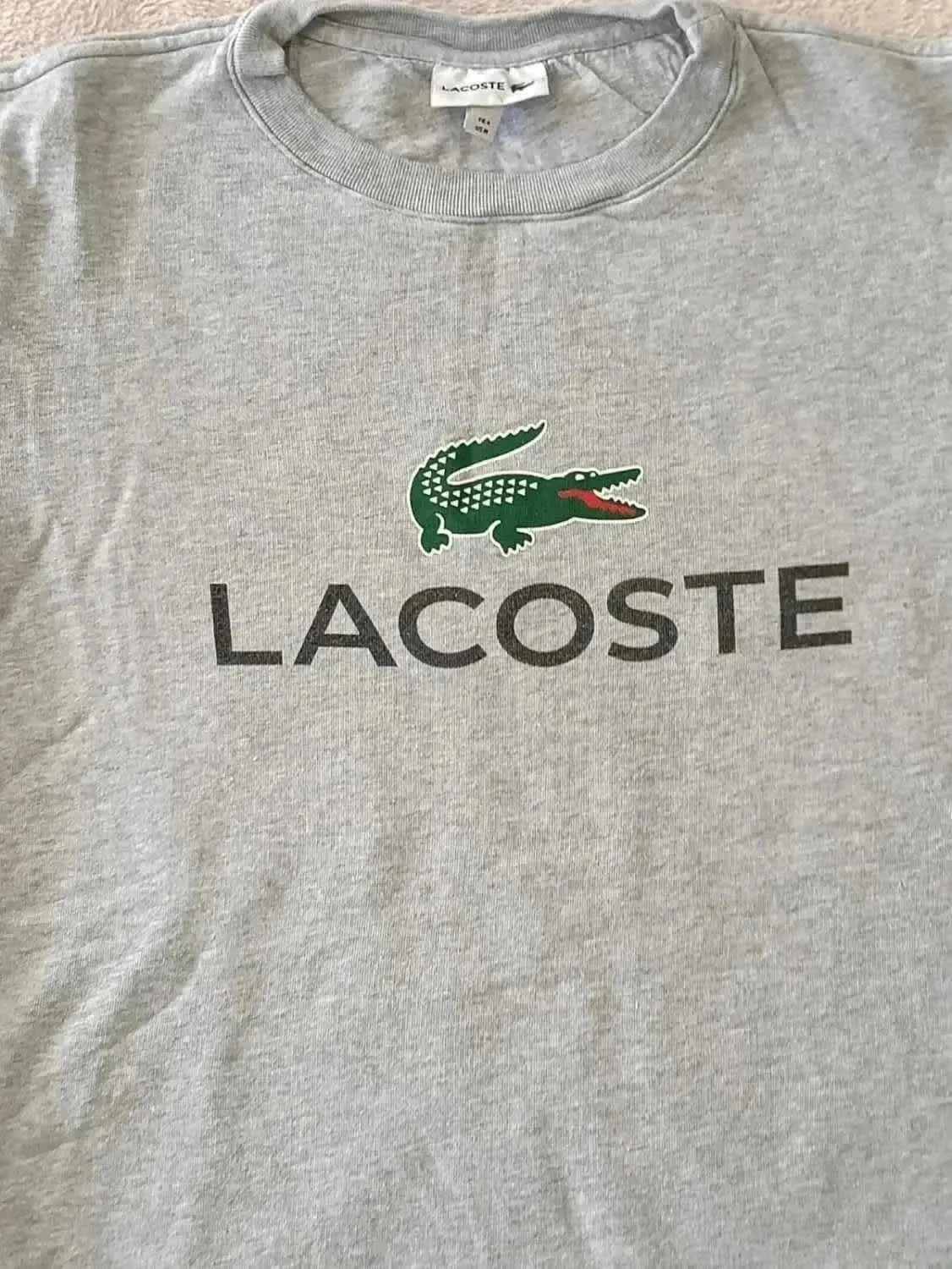 Moletom Lacoste cinza com logo de crocodilo Tamanho 4 (M) – photo 2